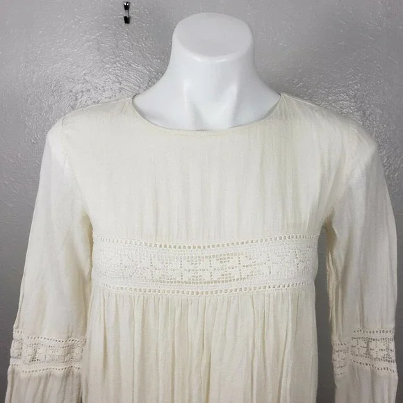 TULAROSA Cream Berkley Prairie Lace Mini Dress XS - Picture 3 of 11